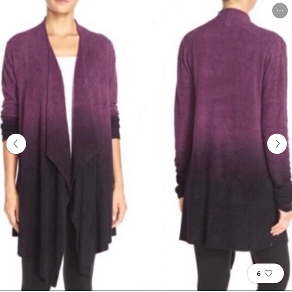 Barefoot Dreams cozy chic lite purple‎ ombré cardigan sweater S/M - Picture 2 of 11